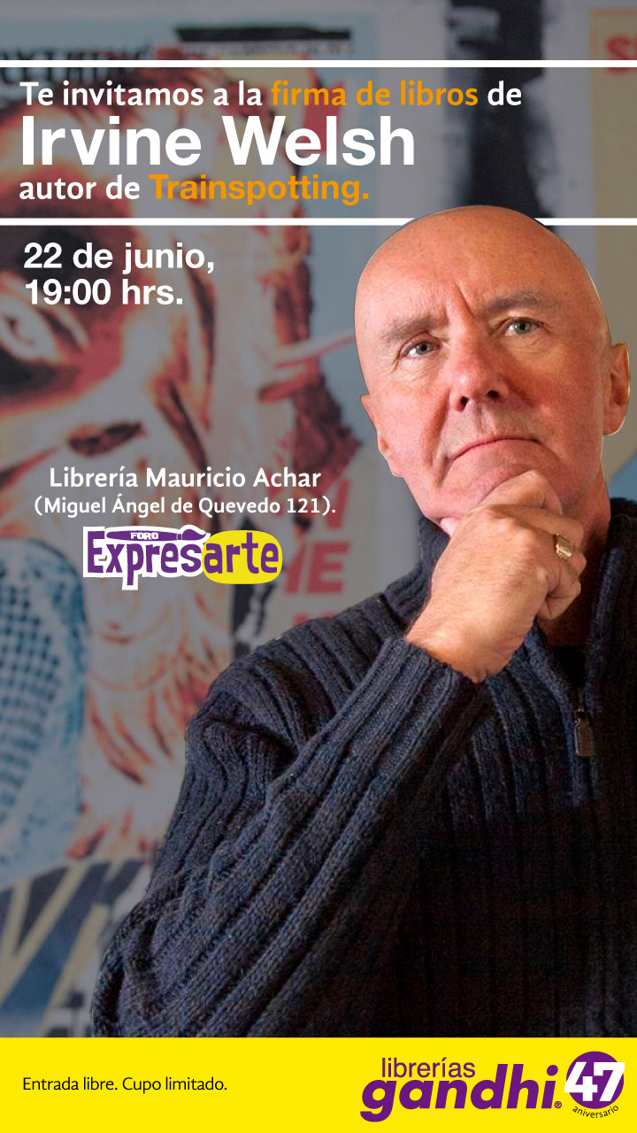 Firma de libros de Irvine Welsh en CDMX